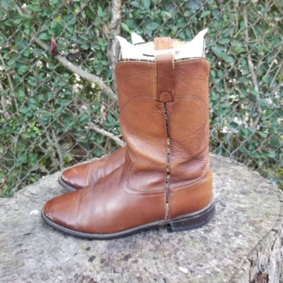 Acme Hawkeye Brown Roper Western Cowboy Boots main image 5